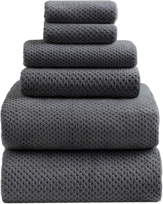 Oversized Bath Towels Extra Large 40x80 Inches Bath Sheets for Adults Super Soft Quick Dry Highly Absobent Microfiber Shower Towels (6 Piece,Charcoal)…