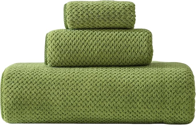 30x60 Inches Extra Large Bath Towels Set Super Soft Absorbent Luxury Microfiber Towels for Bathroom (Sage Green, 3PCS)