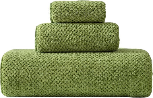 30x60 Inches Extra Large Bath Towels Set Super Soft Absorbent Luxury Microfiber Towels for Bathroom (Sage Green, 3PCS)