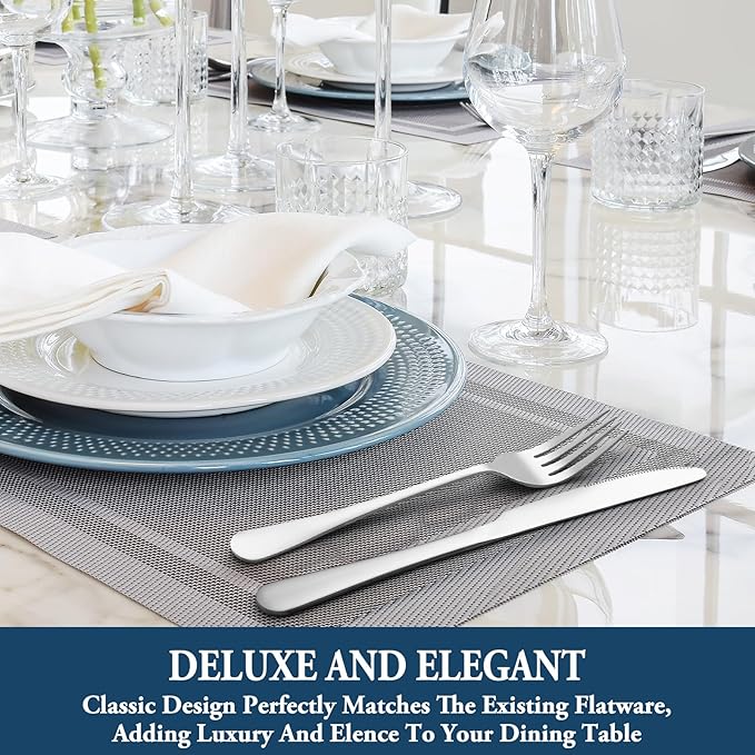 32 Piece Dinner Forks Set, Food-Grade Stainless Steel Silverware Forks, Cutlery Fork, Metal Fork for Home, Kitchen or Restaurant, Mirror Polished, Dishwasher Safe - 8 Inch