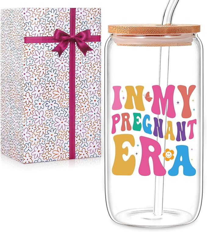 Gifts For New Mom, Pregnancy Era Gift, Christmas Mother's Day Gift, Postpartum Gifts, Expecting After Birth 16 Oz In My Pregnancy Era Coffee Glass