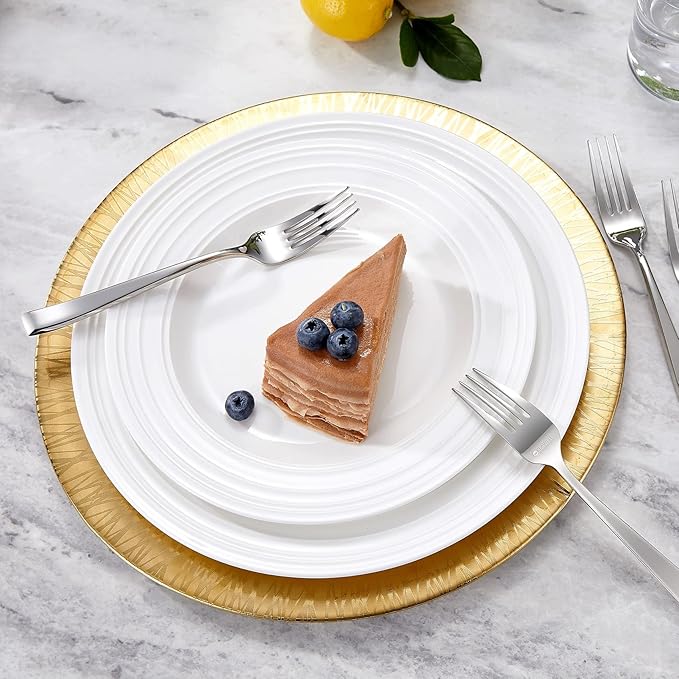 KEAWELL Premium Imperial 4-Piece 7.5 inch Forks Set – Heavy Duty 18/10 Stainless Steel Flatware with Mirror Finish and Squared Edge, Dishwasher Safe for Elegant Dining (4, Salad Forks)