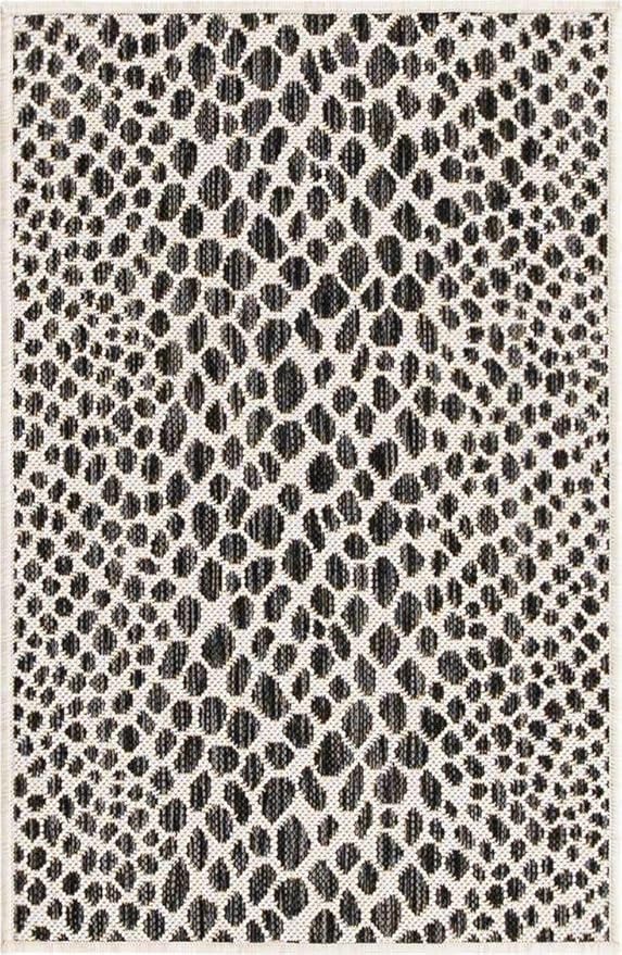 Unique Loom Outdoor Collection Area Rug - Cape Town (2' x 3' 1" Rectangle, Black/ Ivory)