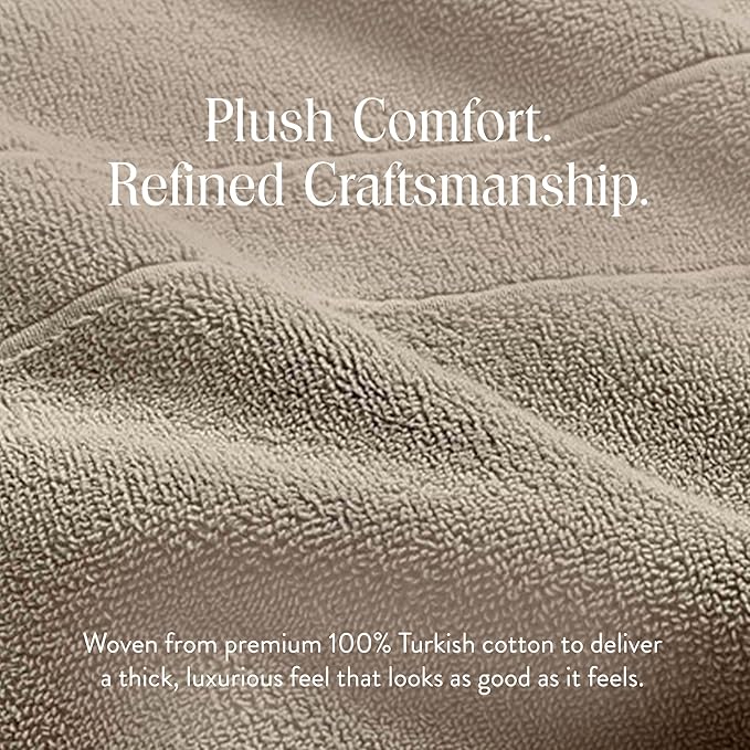 Brooklinen Super-Plush Bath Sheet and Hand Towel Set - 2 Bath Sheets 2 Hand Towels - Cotton, Highly Absorbent (Driftwood)