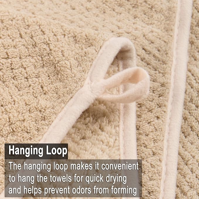 Large Bath Towels Set 30x60 Inches Super Soft Luxury Microfiber Shower Towels for Bathroom -Beige,Pack of 6