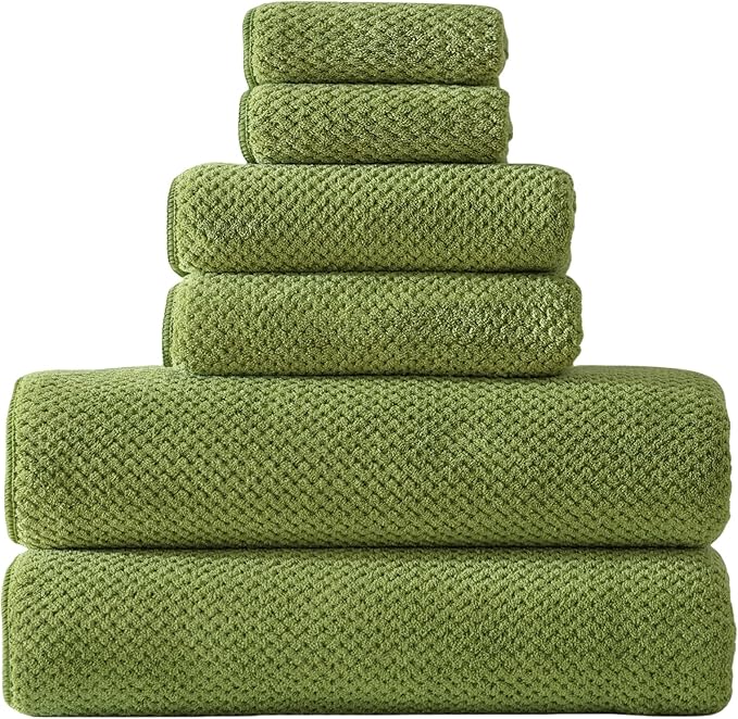 30x60 Inches Extra Large Bath Towels Set Super Soft Absorbent Luxury Microfiber Towels for Bathroom (Sage Green, 6PCS)
