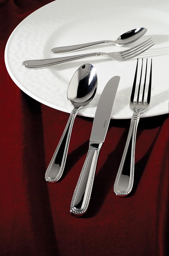 Fortessa Caviar 18/10 Stainless Steel Flatware Salad/Dessert Fork, Set of 12