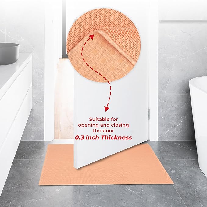 American Soft Linen Bath Rug, 20 in 34 in 100% Cotton Bath Mats Rugs for Bathroom, Slip Reducer Washable Shaggy Form Area Rugs, Malibu Bath Rug