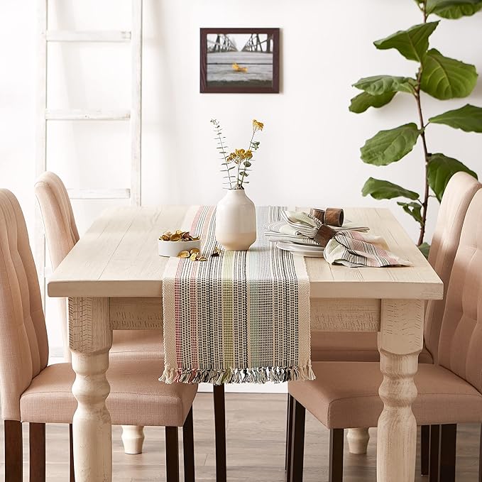 DII Variegated Tabletop Collection, Table Runner, 13x72, Mediterranean