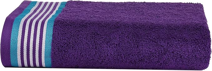 CASA COPENHAGEN Designed in Denmark 550 GSM 2 Large Bath Towels 2 Large Hand Towels 2 Washcloths, Super Soft Egyptian Cotton 6 Towels Set for Bathroom, Kitchen & Shower - Violet Indigo & Teal Green