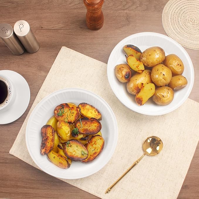 Round Au Gratin Baking Dishes 33 oz, Set of 2, Porcelain Baking pan Oven Safe, Roasting Lasagna Pans, for Casserole Dish, Pie Plate, Baking, Small Plates, Au Gratin 8.7 Inch