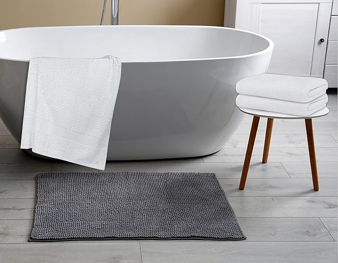 24 Pack White 20x40 Inch 100% Cotton Bath Towels - Lightweight, Quick Drying, Commercial Grade - Ideal for Gym, Salon, Spa & Hair