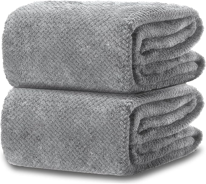2 Pack 40"x 80" Extra Large Bath Towel Sheet Set, Oversized Bath Sheet Towels for Adults Soft Highly Absorbent Quick Dry Towels Set for Bathroom Hotel Spa Gray