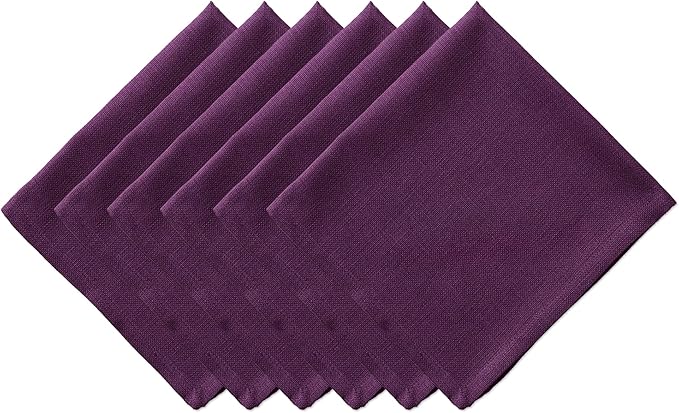 DII Variegated Tabletop Collection, Napkin Set, 20x20, Eggplant, 6 Piece