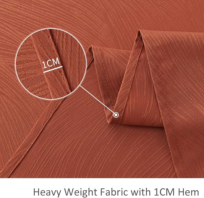 maxmill Jacquard Tablecloth Swirl Design Spillproof Wrinkle Free Soft Dining Table Cloth Halloween Decorative Fabric Table Cover for Fall Harvest Thanksgiving Dinner, Rectangle 60 x 84 Inch Rust