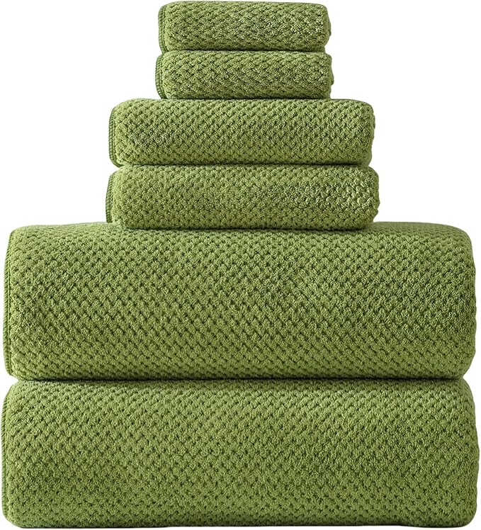 40x80 Inches Bath Sheets Towels for Adults Oversized Bath Towels Extra Large Luxury Super Soft Absorbent Quick Dry Microfiber (Sage Green,6PCS)