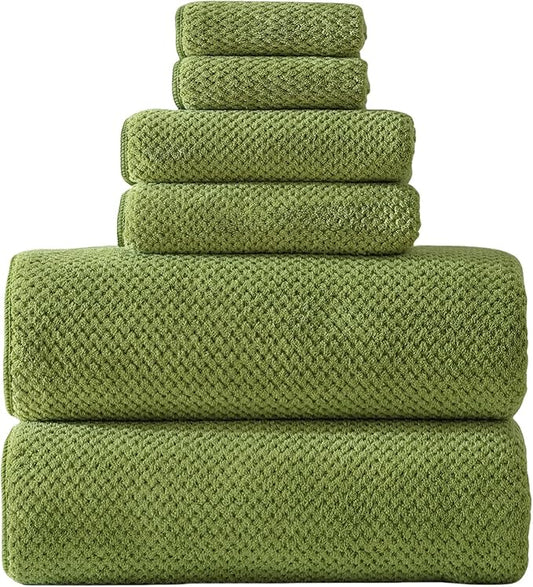 40x80 Inches Bath Sheets Towels for Adults Oversized Bath Towels Extra Large Luxury Super Soft Absorbent Quick Dry Microfiber (Sage Green,6PCS)