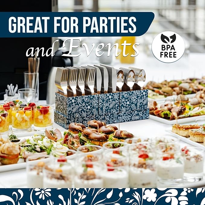 Exquisite Silver Plastic Silverware Heavy Duty 600 Pack - Utensil Caddy For Parties, Utensil Holder For Kitchen Counter 200 Each Plastic Spoons Forks & Knives Set Flatware Sets Disposable Silverware.