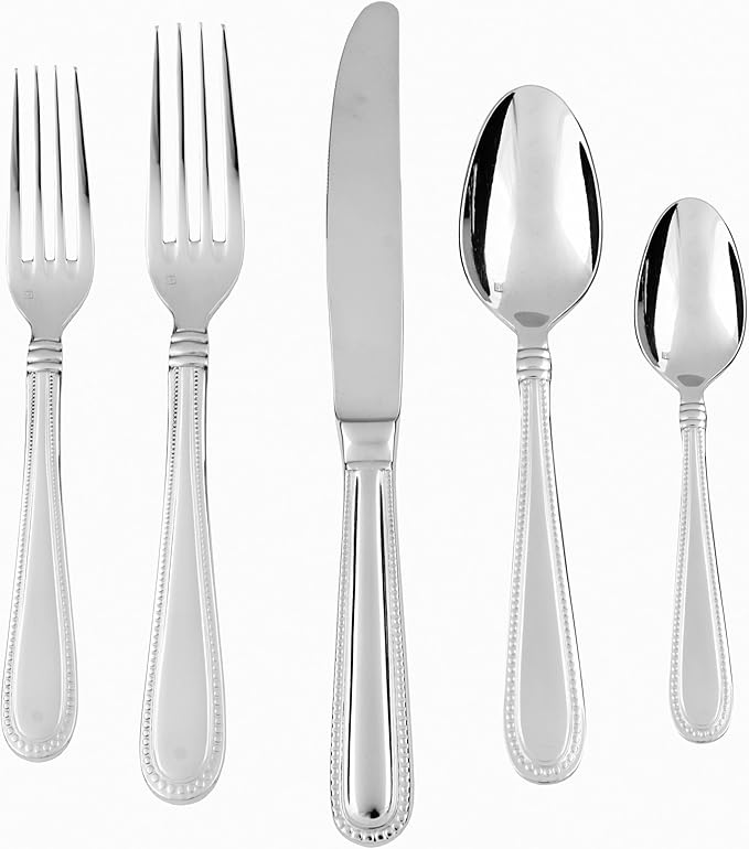 Fortessa Caviar 18/10 Stainless Steel Flatware Table Spoon, Set of 12