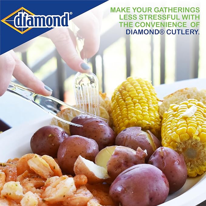 Diamond® All Occasion Clear Disposable Cutlery Set 288 Count (288 Forks Set)