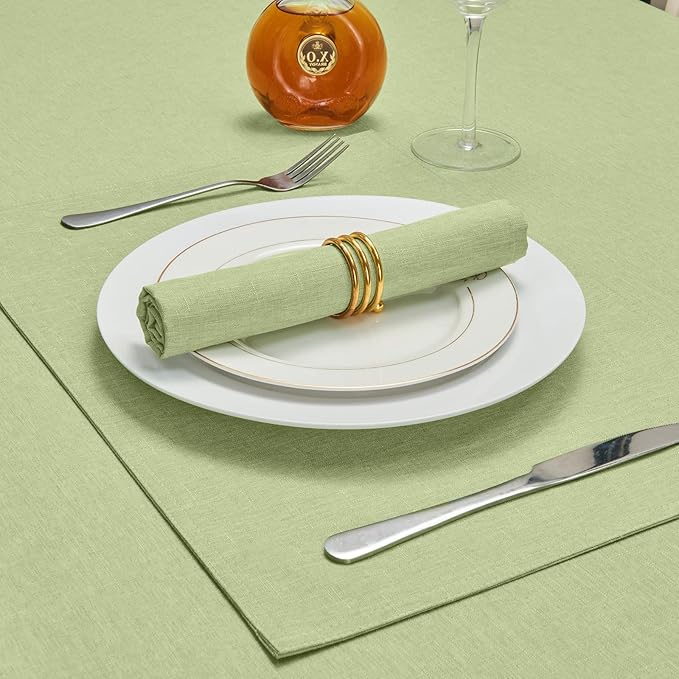 Cloth Napkin Set of 8 Square Washable Reusable Linen Fabric Polyester for Kitchen Dinner Dining Restaurants Wedding Party Banquet Table(Mint Green/17x17 Inch)