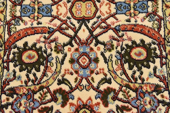 Unique Loom Espahan Collection Area Rug - Cape Cod (2' 7" x 10' Runner, Cream/ Black)