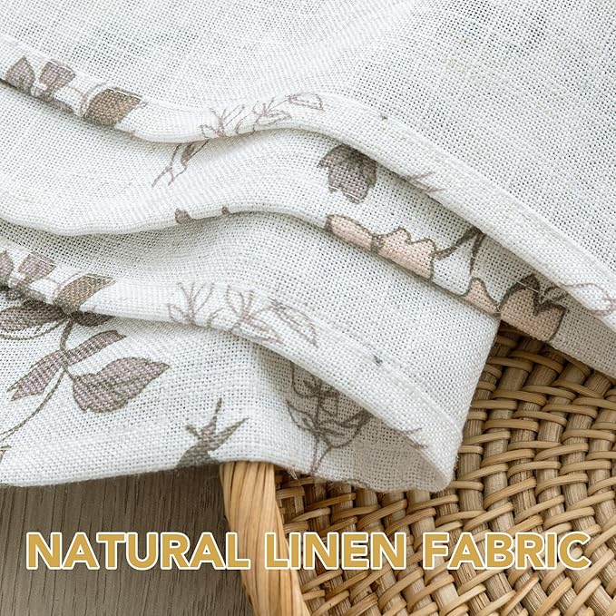 H.VERSAILTEX Linen Table Cloths Floral Printed Tablecloth Spill-Proof Waterproof Table Cover for Dining Buffet Feature Soft and Thick Fabric Wrinkle Free, 60 x 84 Inch, Retro Floral - Brown