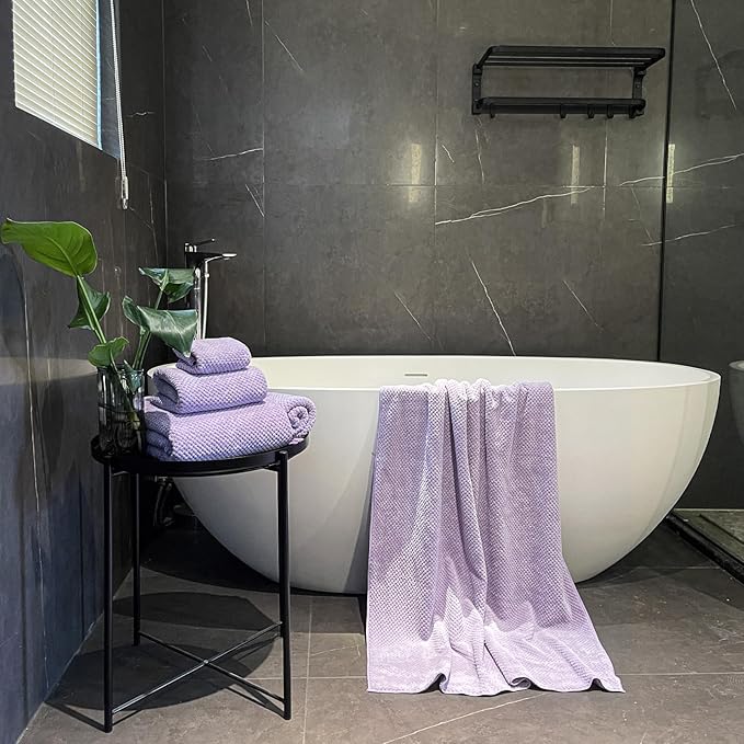 Oversized Bath Towels Extra Large 40x80 Inches Bath Sheets for Adults Super Soft Quick Dry Highly Absobent Microfiber Shower Towels (2 Piece, Lavender)…