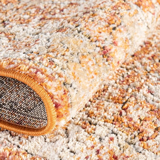 Unique Loom Isabella Collection Area Rug - Adjani (2' 7" x 10' Runner, Rust Red/ Black)