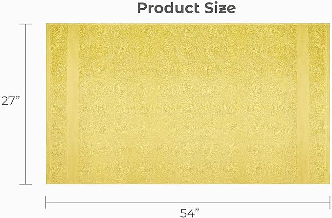Softolle Luxury Bath Towels Set of 4 (27” x 54”) | Towels for Bathroom | Super Soft | Highly Absorbent Towels for Home, Spa, Gym (Yellow)