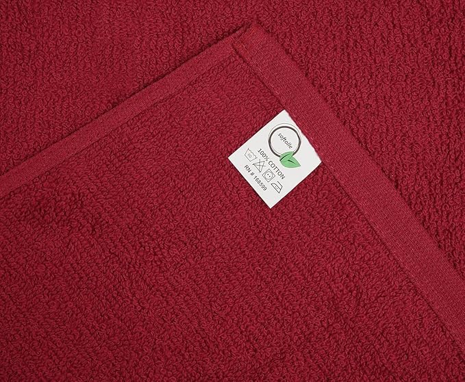 Softolle Salon Towels – Pack of 24 (16"x27") 100% Cotton Ring Spun (Not Bleach Proof) Ultra Soft, Highly Absorbent Hand Towels – Bulk for Spa, Gym & Salon (Burgundy)