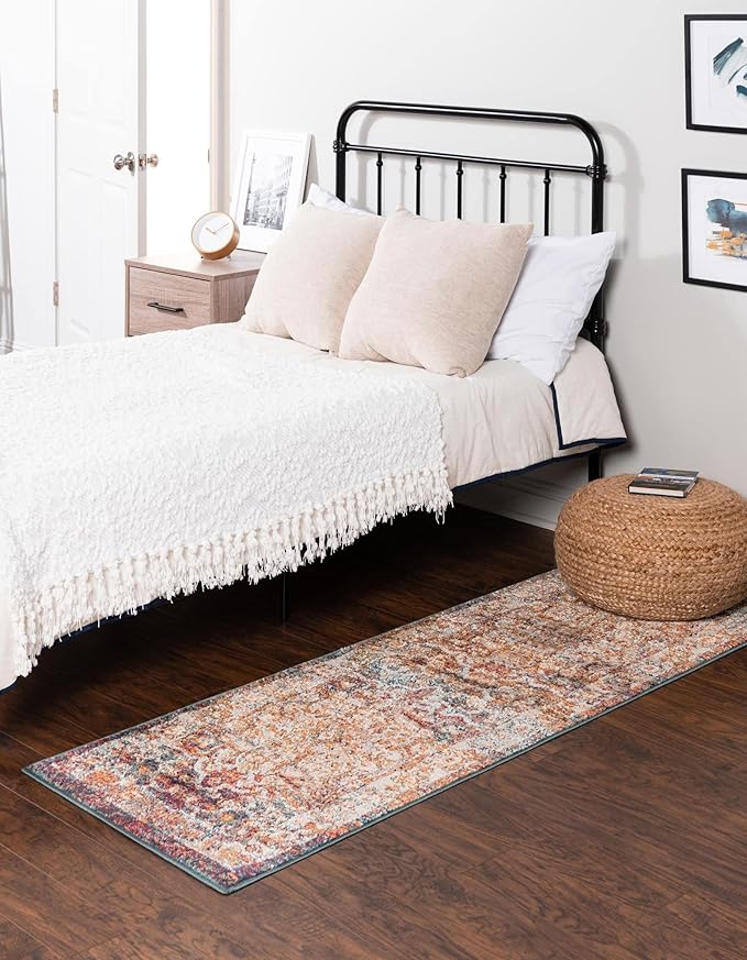 Unique Loom Isabella Collection Area Rug - Adjani (2' x 8' Runner, Multi/ Beige)