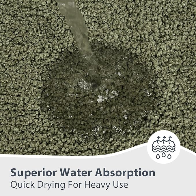 Bathroom Rugs 30" x 60", Non-Slip Extra Soft Absorbent Bath Rugs, Machine Washable Quick Dry Bath Mats for Bathroom Floor, Shower, Bathtub and Sink, Olive Green & Green