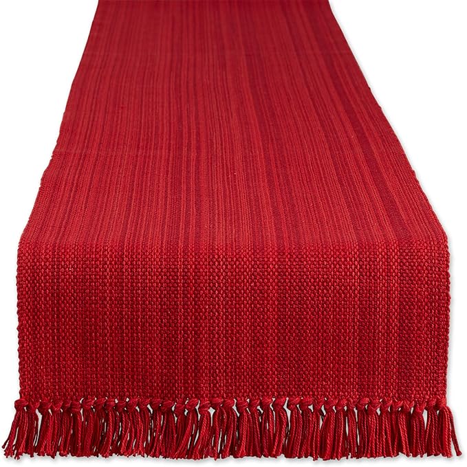DII Variegated Tabletop Collection, Table Runner3x108, Tango Red