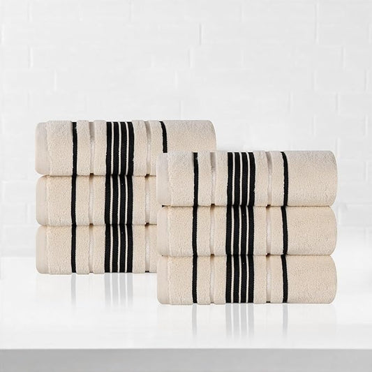 Superior Cotton Hand Towel Set, Small Towels, Plush Soft Absorbent Bathroom Basics, Home Essentials, Spa, Salon, Hotel, Kitchen, Luxury Quick Drying, Zero-Twist, Solid, Sadie Collection, Ivory