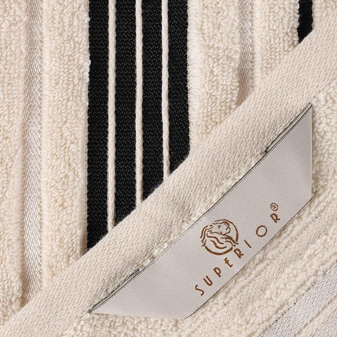 Superior Cotton Hand Towel Set, Small Towels, Plush Soft Absorbent Bathroom Basics, Home Essentials, Spa, Salon, Hotel, Kitchen, Luxury Quick Drying, Zero Twist Assorted Floral Set of 6, Ivory