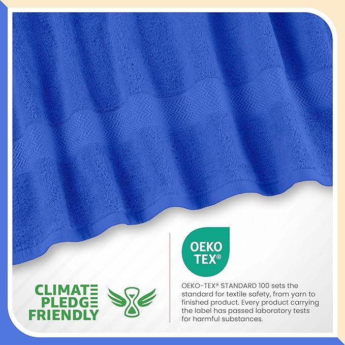 Martex 6-Piece 100% Ringspun Cotton Towel Set | Quick Dry | Super Absorbent & Soft | Lightweight | 2 Bath Towels | 2 Hand Towels | 2 Wash Cloths | Cobalt Blue