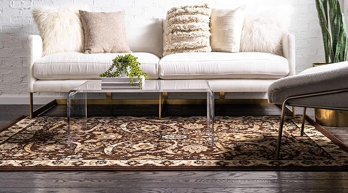 Unique Loom Espahan Collection Area Rug - Cape Cod (5' 1" x 8' Rectangle, Brown/ Beige)