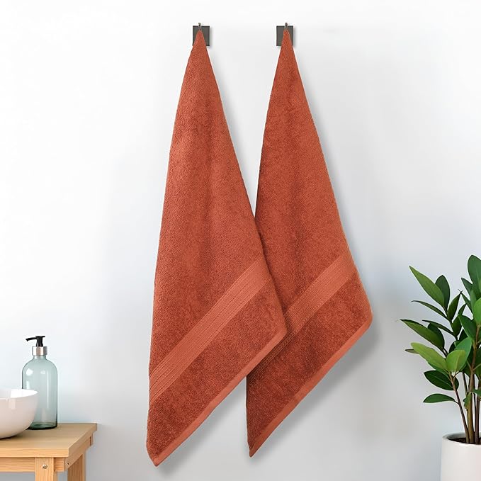 Superior Eco-Friendly Cotton 2-Piece Bath Sheet Set, Oversized Towels for Adults and Kids, Body Towels for Shower, Bath, Quick Dry, Resort, Bathroom Basics, Home, Apartment Essentials, Copper