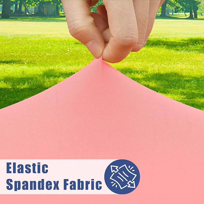 Round Spandex Tablecloth, Elastic Fitted Waterproof Tablecloths for 45"-56" Tables, Stretch Washable Picnic Table Cover for Camping, Dining, Indoor and Outdoor,Coral Red