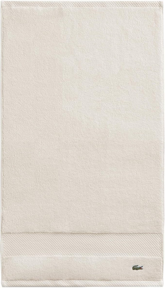Lacoste Heritage 100% Supima Cotton Hand Towel, Chalk, 16" x 30" – Highly Absorbent & Quick Drying, Premium Super Soft Bath Towel, Bathroom Essential, Gift for All Occasions, Machine Washable