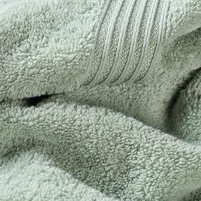 Superior Egyptian Cotton Bath Towel Set, Home Bathroom Towels, Master, Guest Bath, Decor Essentials, Quick Dry, Absorbent, Large Body Towels, Spa, Hotel, Resort, Adult, Kids, Set of 2, Sage