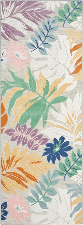 Nourison Home Suncoast Multicolor 2' x 6' Area Rug - Easy Clean, Non Shedding, Bed Room, Living Room, Dining Room, Kitchen (6' Runner)