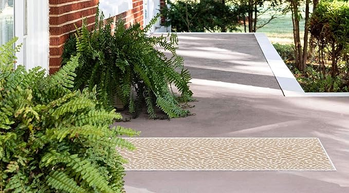 Unique Loom Outdoor Collection Area Rug - Cape Town (2' x 6' 1' Runner, Dark Beige/ Ivory)