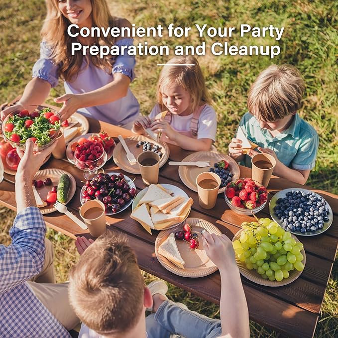 LotFancy Disposable Forks, 250 Pcs Wooden Forks, 6.2inch Compostable Biodegradable Eco-friendly Forks, Great for Dinner Camping Picnics, Party Supplies