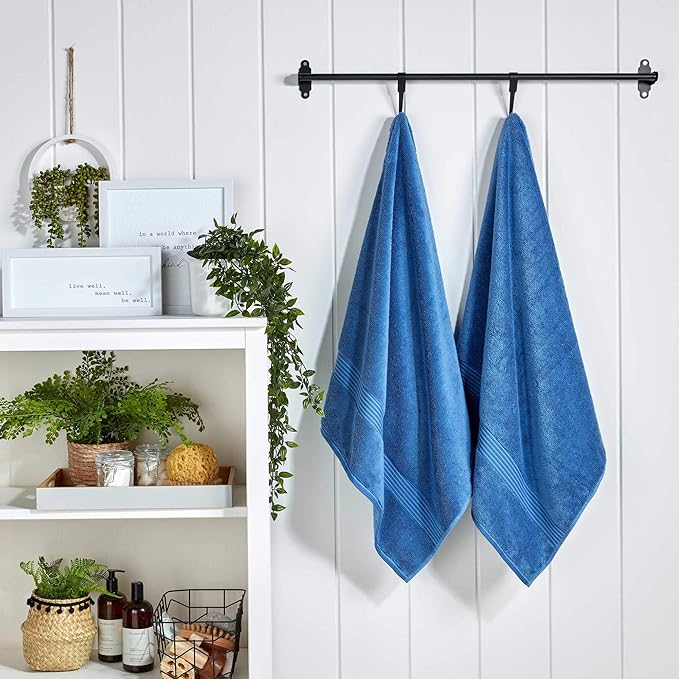 Christy Supreme Hygro 6 Piece Towel Set | Deep Sea Blue | 100% Luxury Supima Cotton | Ultra Soft | Super Absorbent | 650GSM | 2 Bath Towels 2 Hand Towels 2 Face Cloths