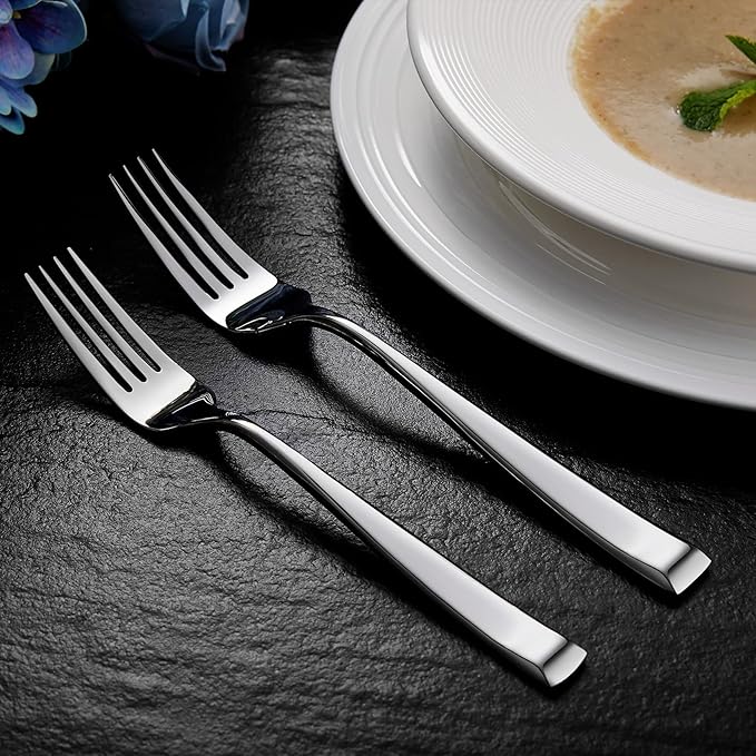 Royalrose Alexander Fine Forks, Set of 4, 18/10 Stainless Steel, Well Made, Dishwasher Safe, Heavy Duty Fork (7.3" Salad Fork)