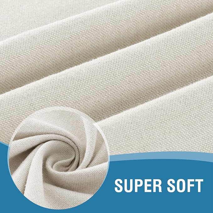 H.VERSAILTEX Linen Textured Tablecloth Round 70 inch Waterproof Decorative Table Cloth Spill-Proof Linen Look Cover for Party Table Extra Soft and Thick Fabric Wrinkle Free, Heather Ivory