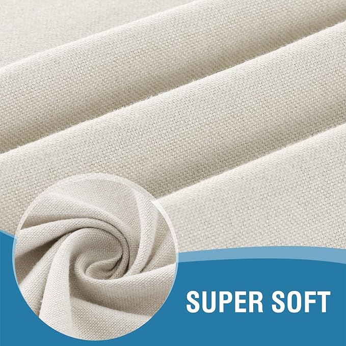 H.VERSAILTEX Linen Textured Tablecloth Round 60 inch Waterproof Decorative Table Cloth Spill-Proof Linen Look Cover for Party Table Extra Soft and Thick Fabric Wrinkle Free, Heather Ivory