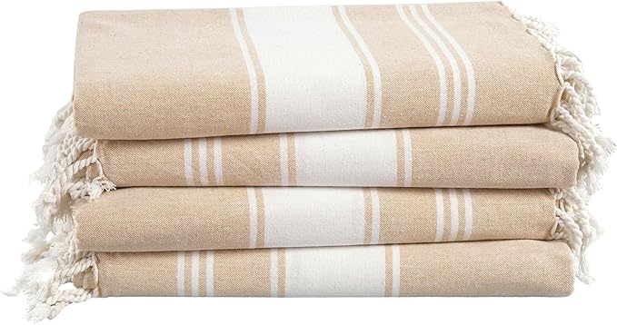LANE LINEN Beach Towel 4 Pack, Oversized Beach Towels for Adults, Lightweight Travel Beach Towels, Pre-Washed for Soft Hand Feel, Quick Dry Beach Towels, 39"x71" - Beige